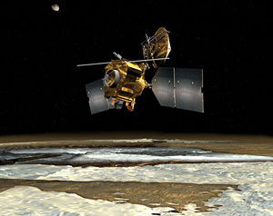 Vue d'artiste de Mars Reconnaissance Orbiter. Source : NASA - JPL